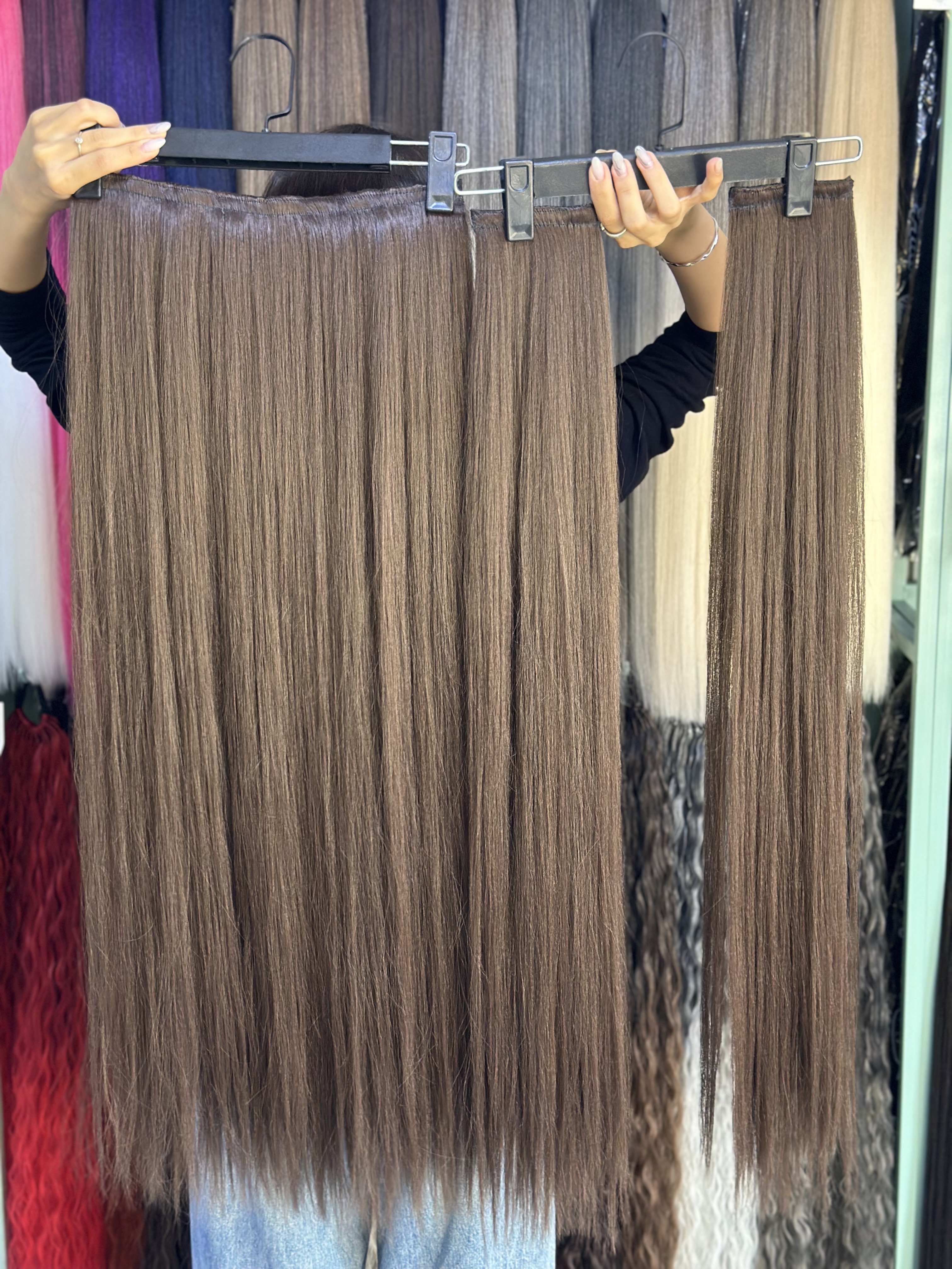عکس محصول اکستنشن ۵ گیره قهوه ای+ست دوگیره قد ۹۰ س