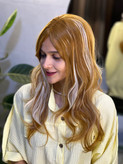 عکس محصول کلاه گیس جلوچتری حالت دار لایت حنایی کد 16H613