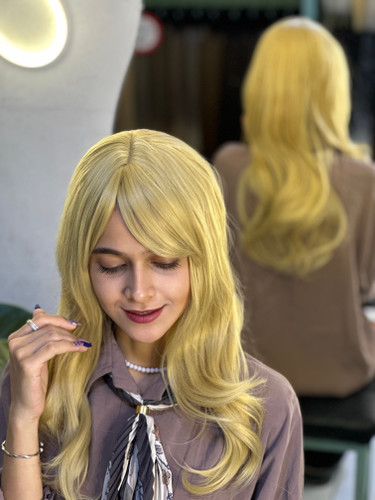 عکس محصول کلاه گیس جلوچتری حالت دار زیتونی کد 15/88B