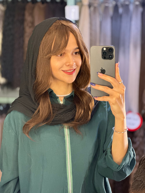 عکس محصول کلاه گیس جلو چتری حالت دار خرمایی کد 10b