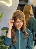عکس محصول کلاه گیس جلوچتری حالت دار خرمایی کد 12