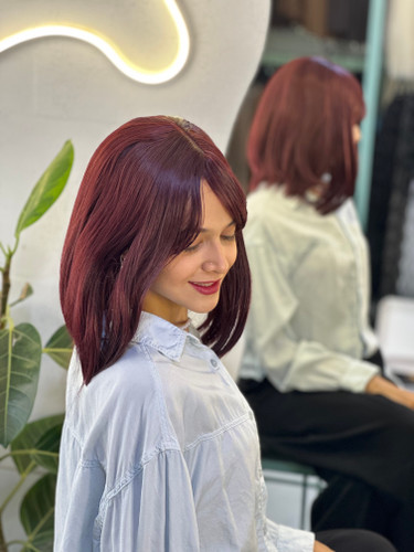 عکس محصول کلاه گیس جلوچتری مصری شرابی کد 99j