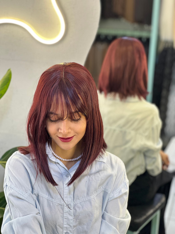 عکس محصول کلاه گیس جلوچتری مصری شرابی کد 99j