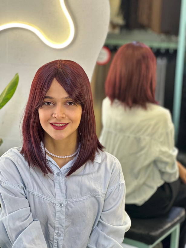 عکس محصول کلاه گیس جلوچتری مصری شرابی کد 99j