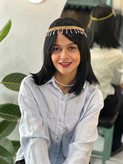 عکس محصول کلاه گیس جلو چتری مصری مشکی کد 1