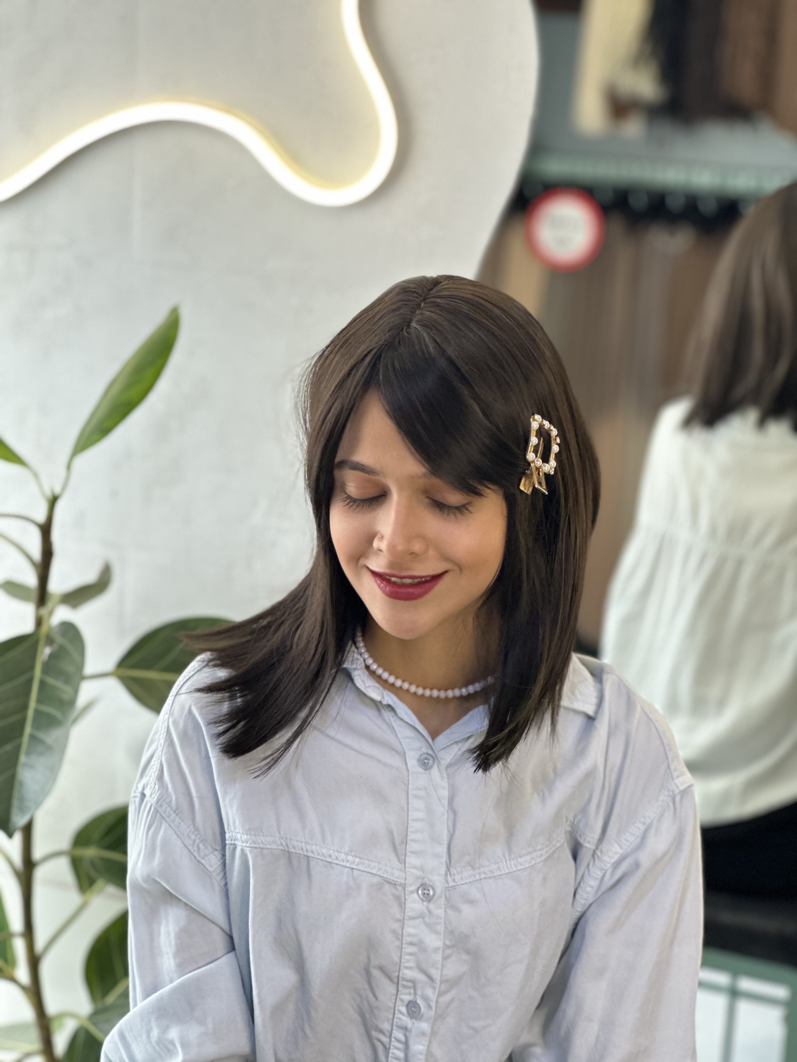 عکس محصول کلاه گیس جلوچتری مصری مشکی کد 4