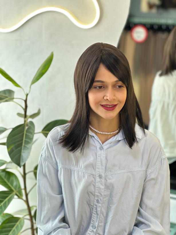 عکس محصول کلاه گیس جلوچتری مصری مشکی کد 4