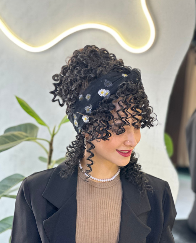 ست چتری و شنیون فر رنگ مشکی