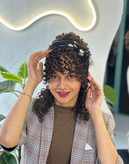 ست چتری و شنیون فر قهوه ای