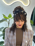 ست چتری و شنیون فر قهوه ای