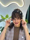ست چتری و شنیون فر قهوه ای