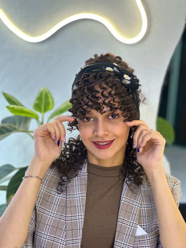 ست چتری و شنیون فر قهوه ای