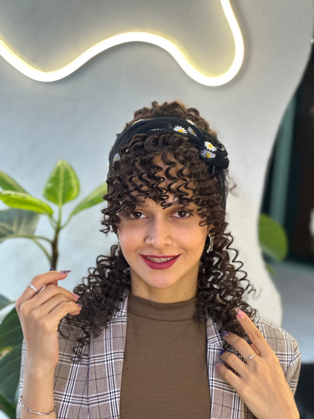 ست چتری و شنیون فر قهوه ای
