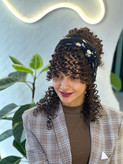 ست چتری و شنیون فر قهوه ای