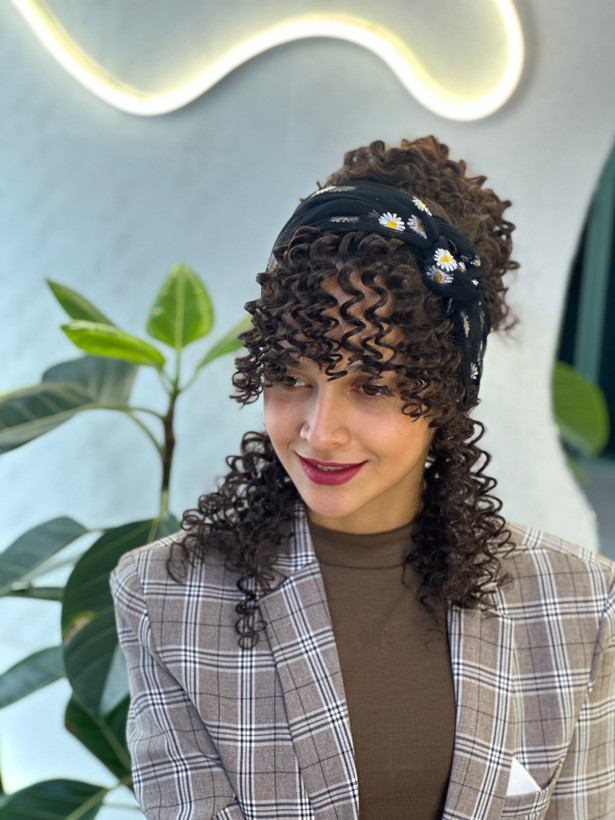 ست چتری و شنیون فر قهوه ای