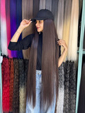 کلاه کپ با موی ۱۲۰ سانت قهوه ای صاف