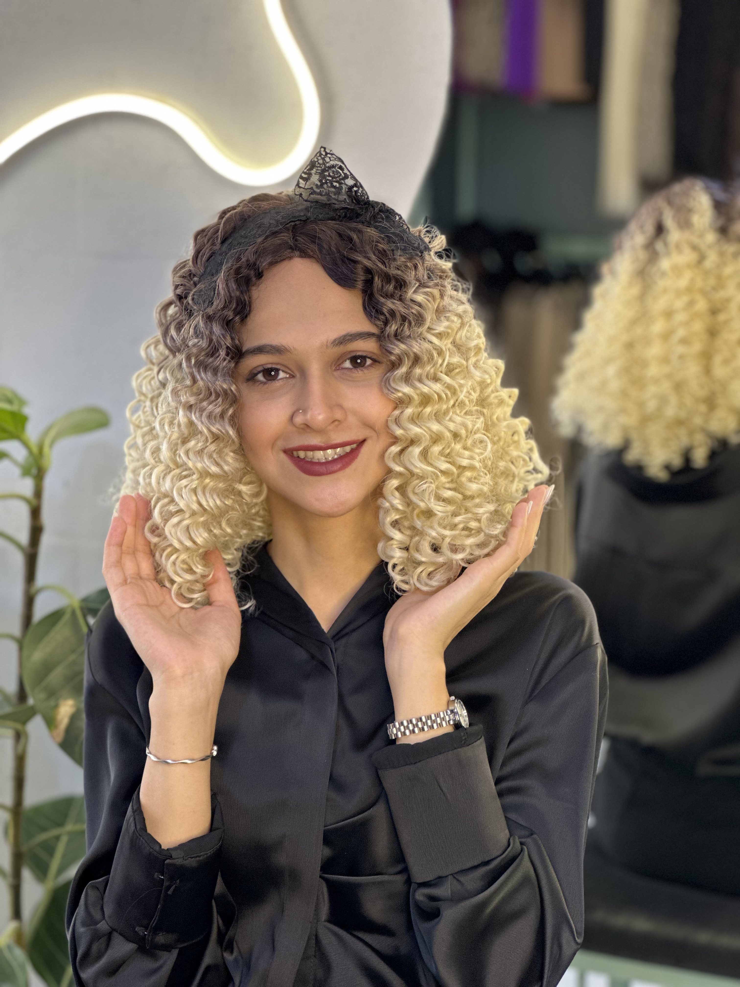 کلاهگیس وارداتی فر امبره قهوه ای بلوند کد R4/613(برند سوکپ)