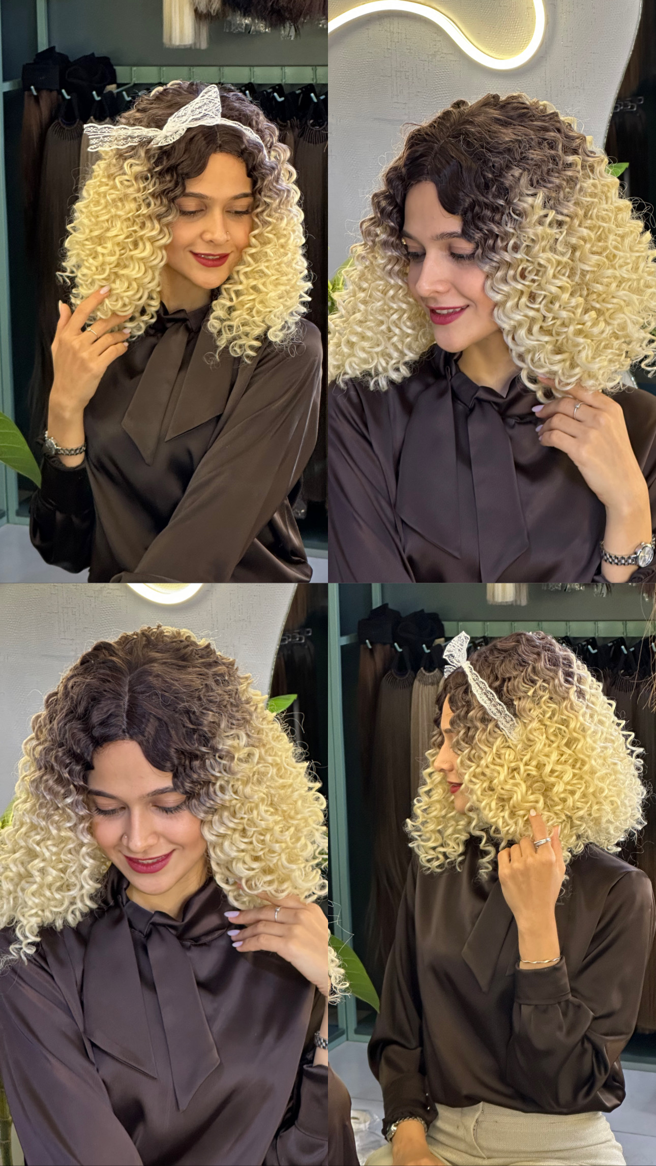 کلاهگیس وارداتی فر امبره قهوه ای بلوند کد R4/613(برند سوکپ)