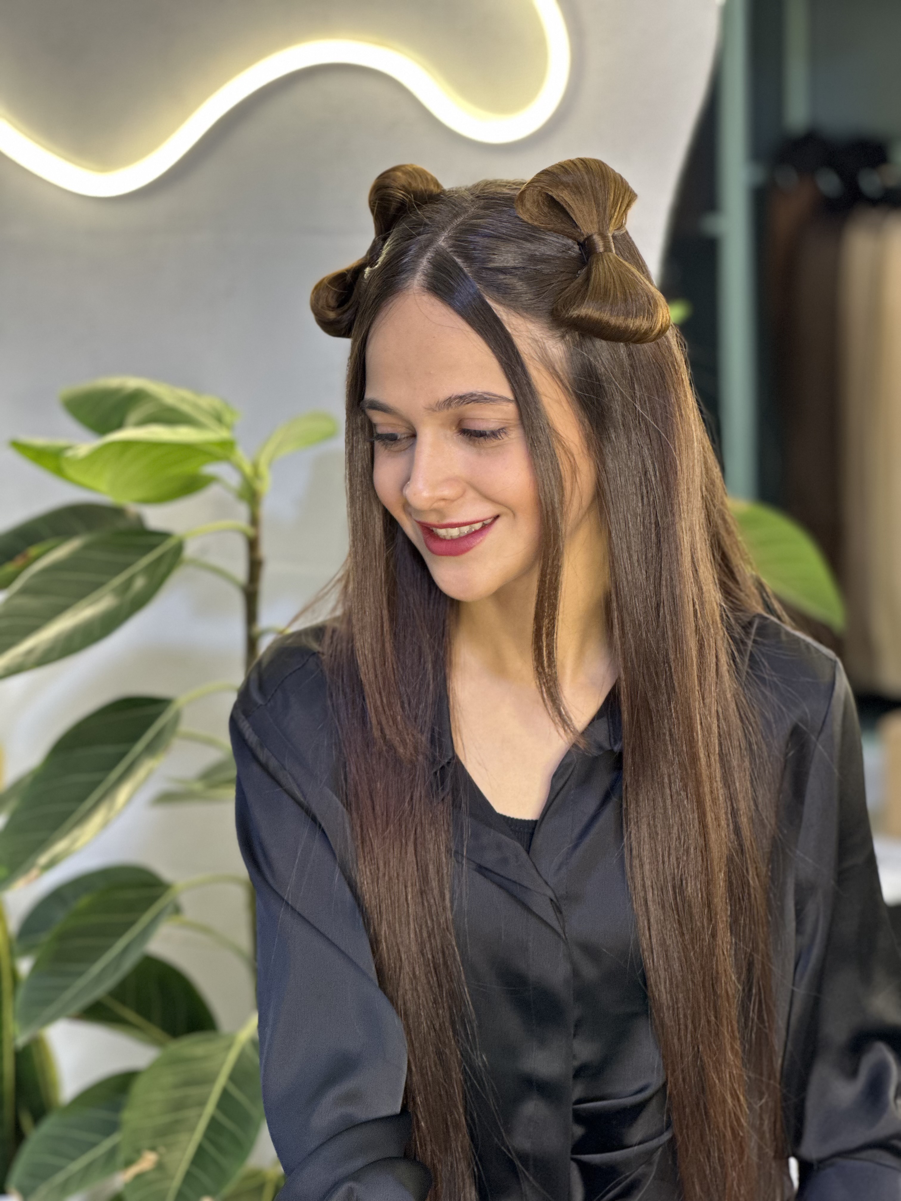 پاپیونی مو خرمایی تیره