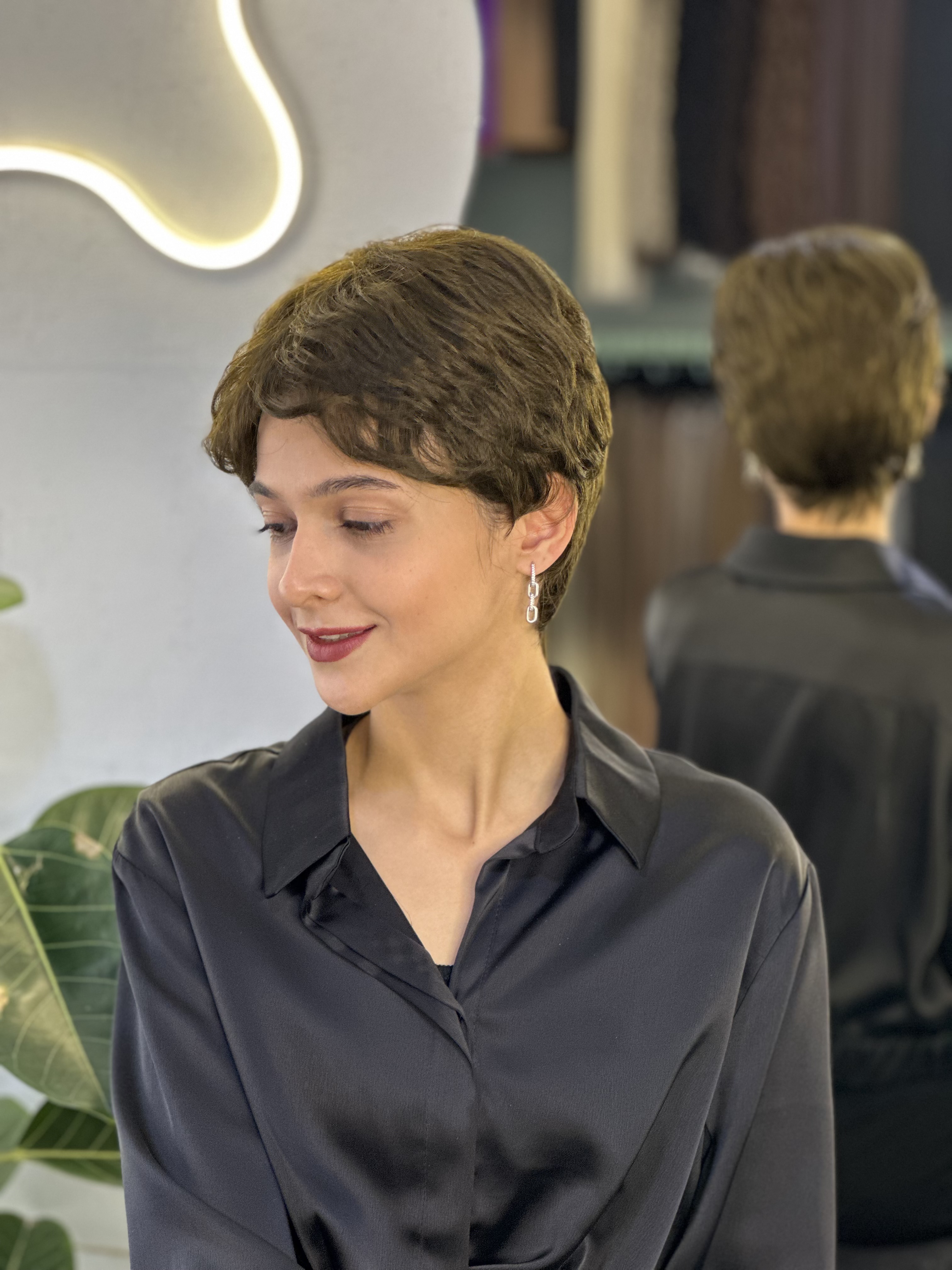 کلاه گیس پسرونه وارداتی خرمایی تیره کد ۸