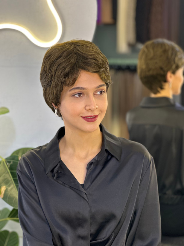 کلاه گیس پسرونه وارداتی خرمایی تیره کد ۸