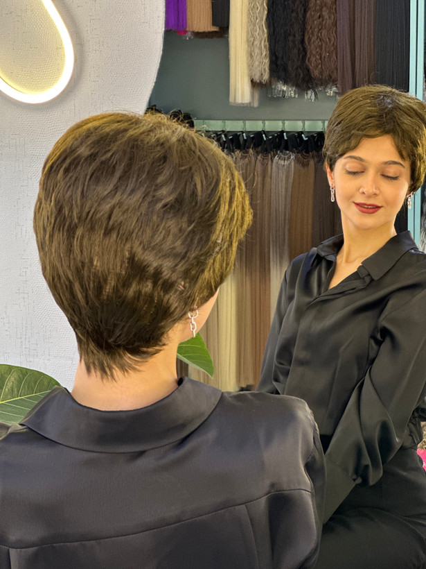 کلاه گیس پسرونه وارداتی خرمایی تیره کد ۸