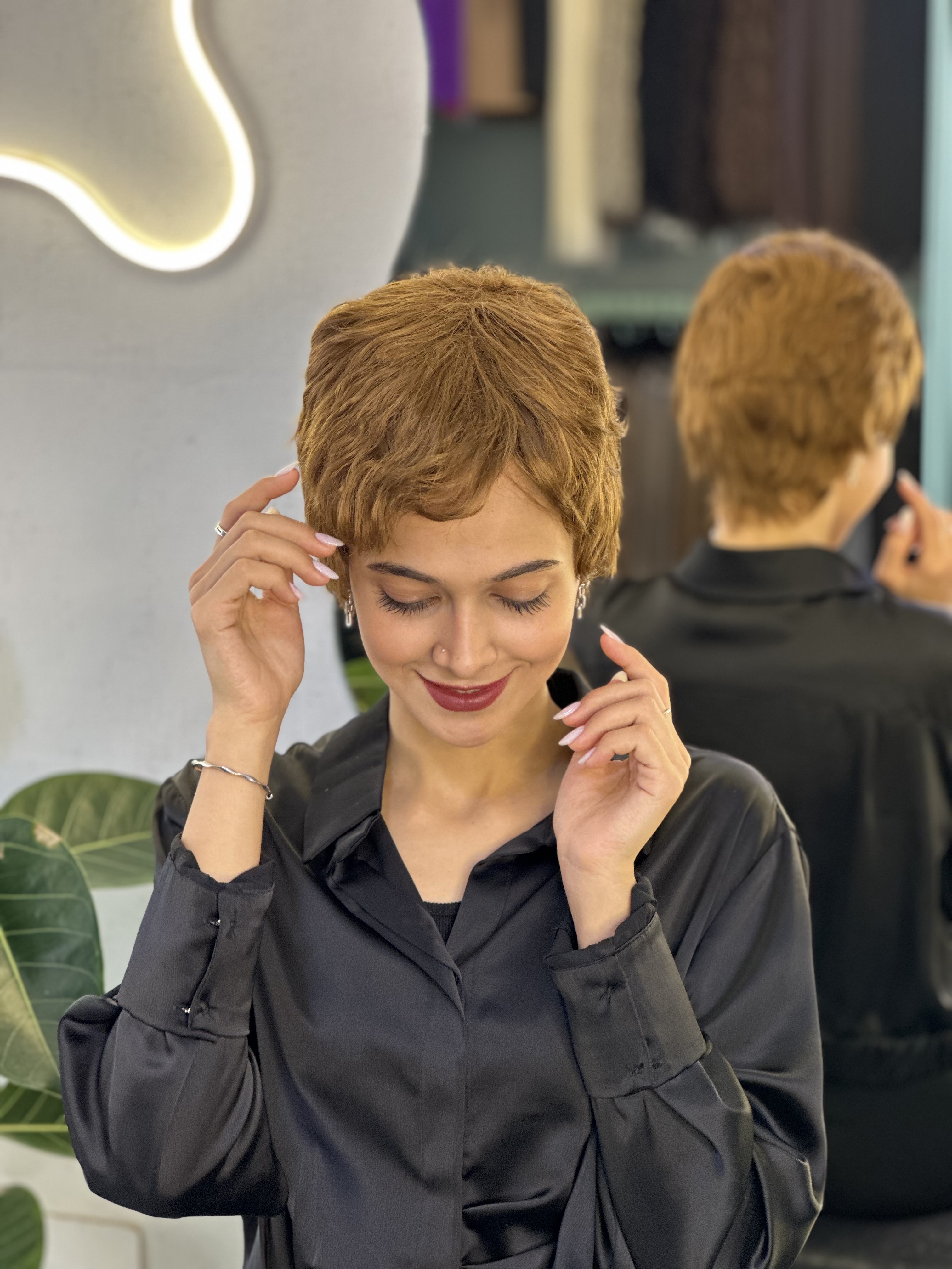 کلاه گیس پسرونه وارداتی حنایی کد ۱۲