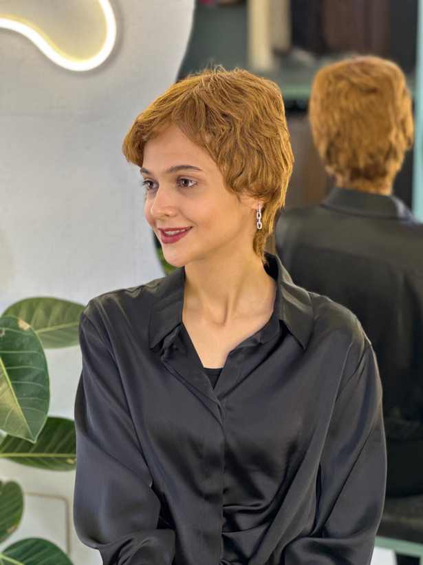 کلاه گیس پسرونه وارداتی حنایی کد ۱۲