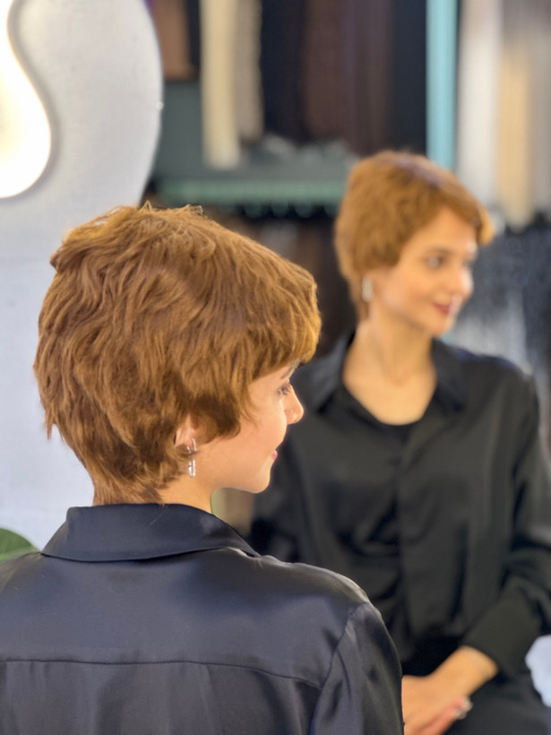کلاه گیس پسرونه وارداتی حنایی کد ۱۲