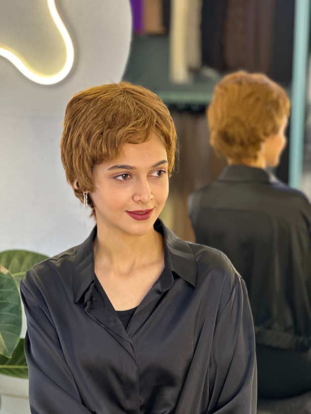 کلاه گیس پسرونه وارداتی حنایی کد ۱۲